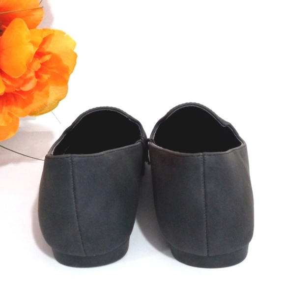RAMPAGE SMOKEY BLACK POINTED TOE SLIP-ON BALLERINA FLATS SIZE 7 NWT - Picture 3 of 8